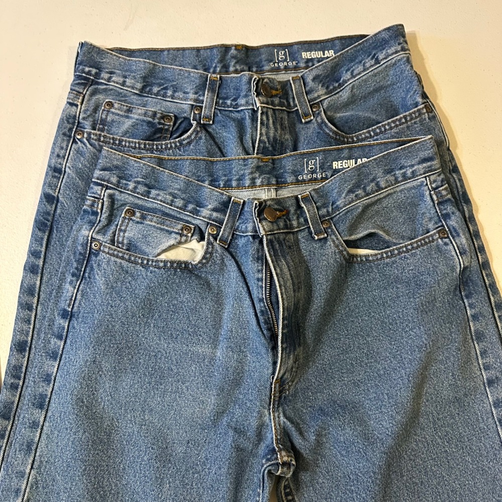 George Jeans Mens 32x34 Blue Lot of 4 Regular Fit Cotton Denim Outdoor Work Wear - Picture 9 of 9